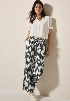 Gemusterte Wide Leg Hose
