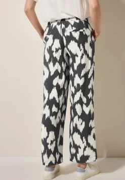 Gemusterte Wide Leg Hose