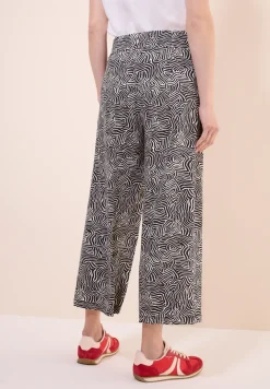 Gemusterte Wide Leg Hose