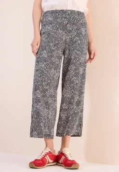 Gemusterte Wide Leg Hose