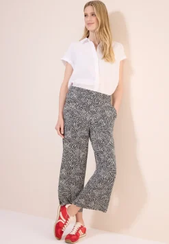 Gemusterte Wide Leg Hose