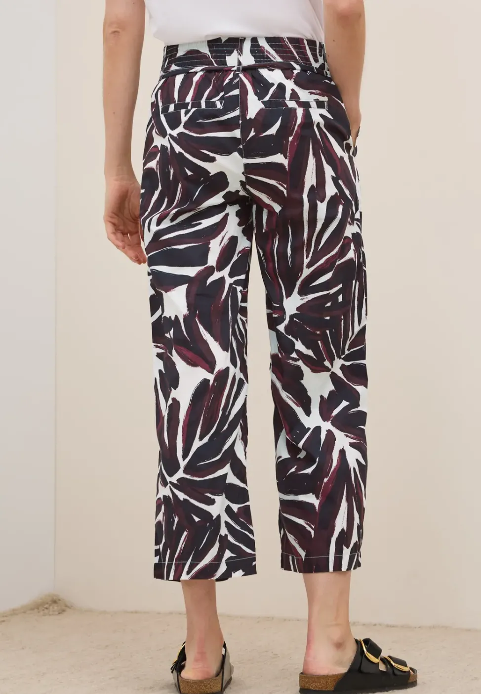 Gemusterte Wide Leg Hose