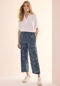 Gemusterte Wide Leg Hose