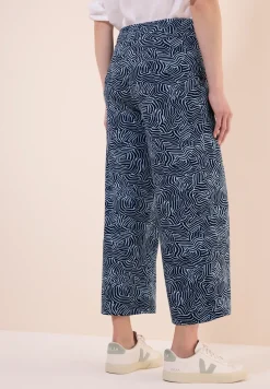 Gemusterte Wide Leg Hose