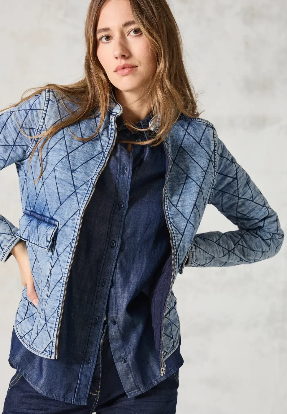 Gesteppte Jeansjacke