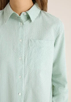 Gestreifte Seersucker Bluse