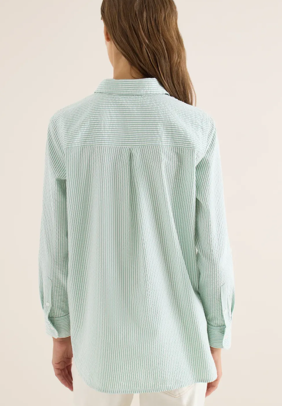 Gestreifte Seersucker Bluse