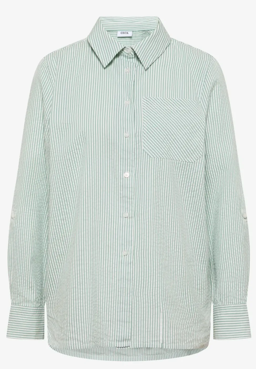 Gestreifte Seersucker Bluse