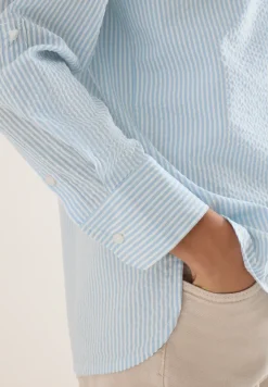 Gestreifte Seersucker Bluse