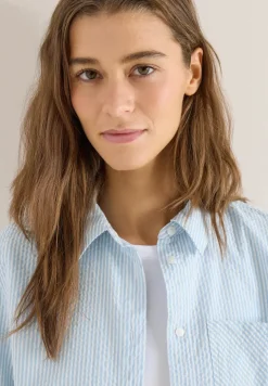 Gestreifte Seersucker Bluse