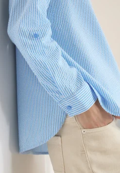 Gestreifte Seersucker Bluse