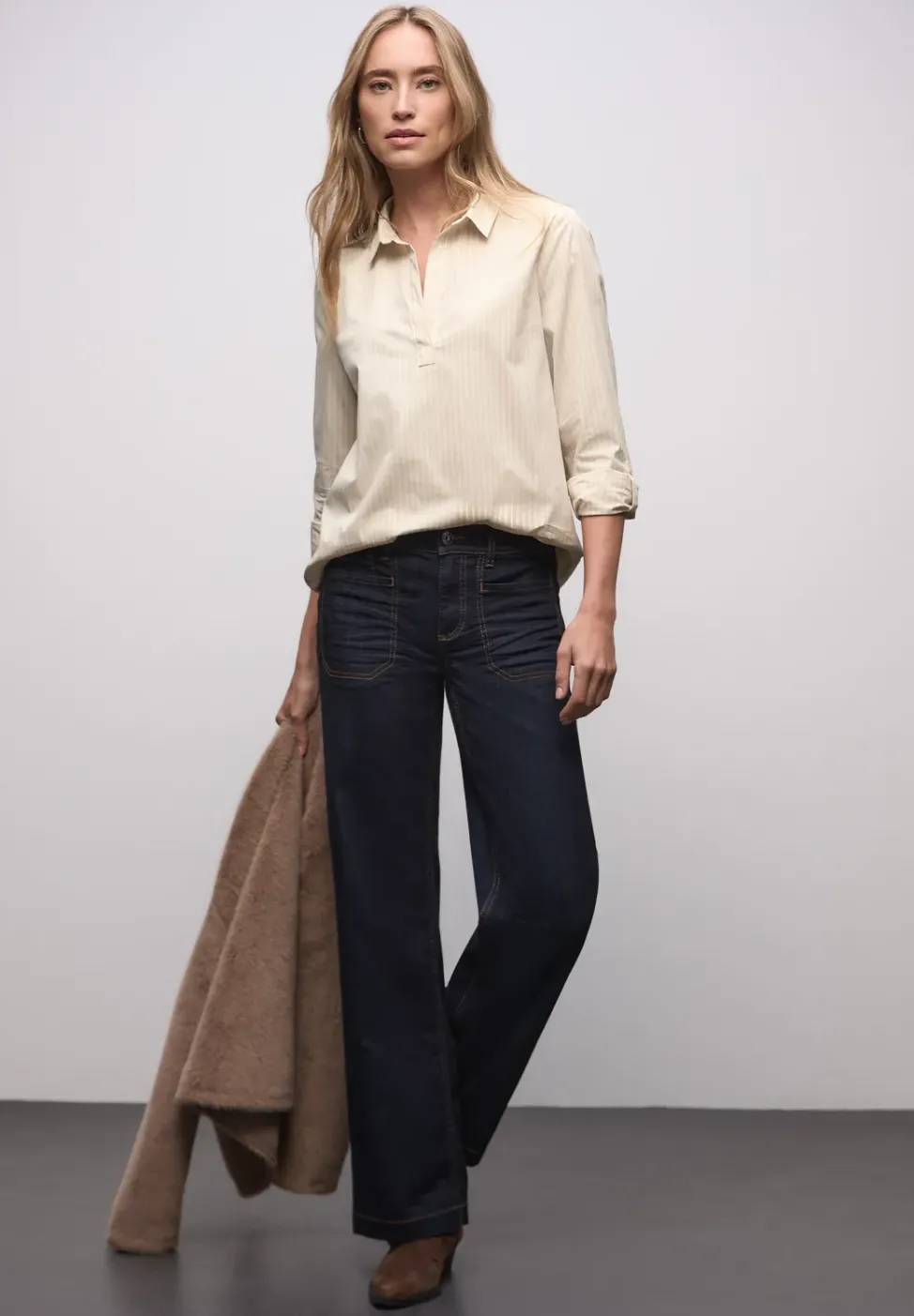 Gestreifte Business Bluse