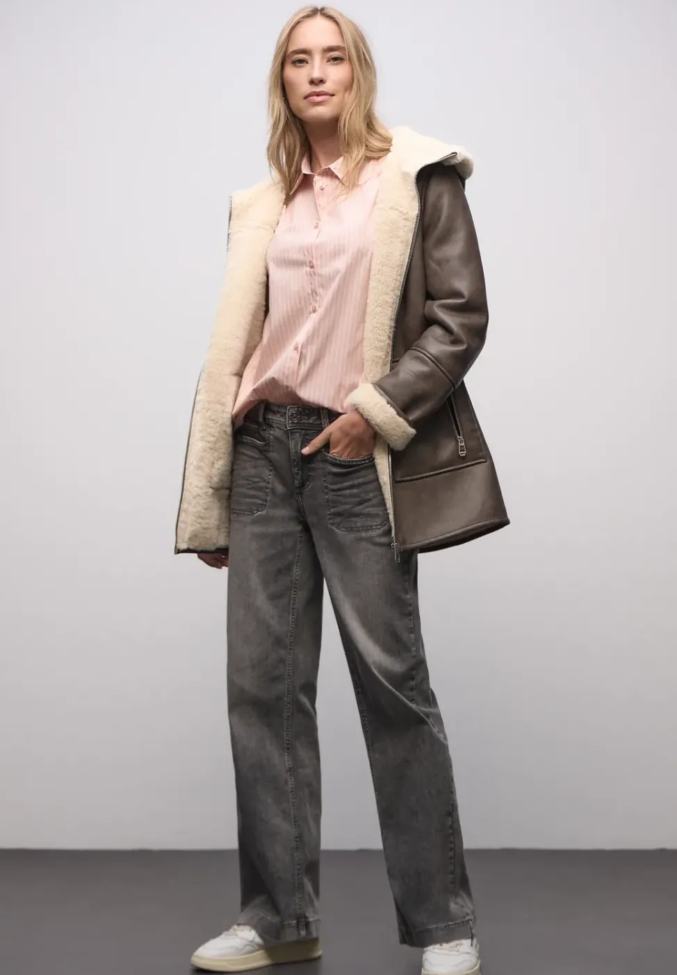 Gestreifte Business Bluse