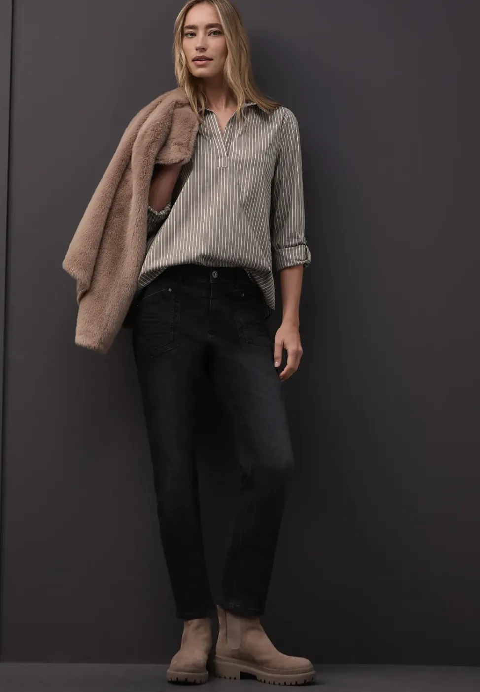 Gestreifte Business Bluse