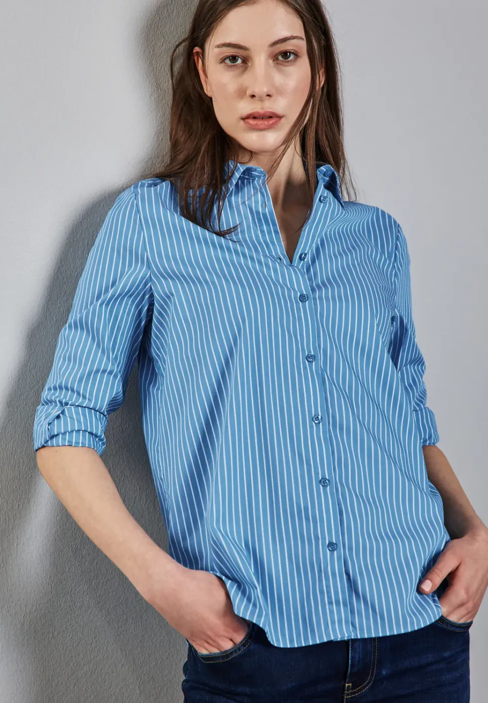 Gestreifte Business Bluse