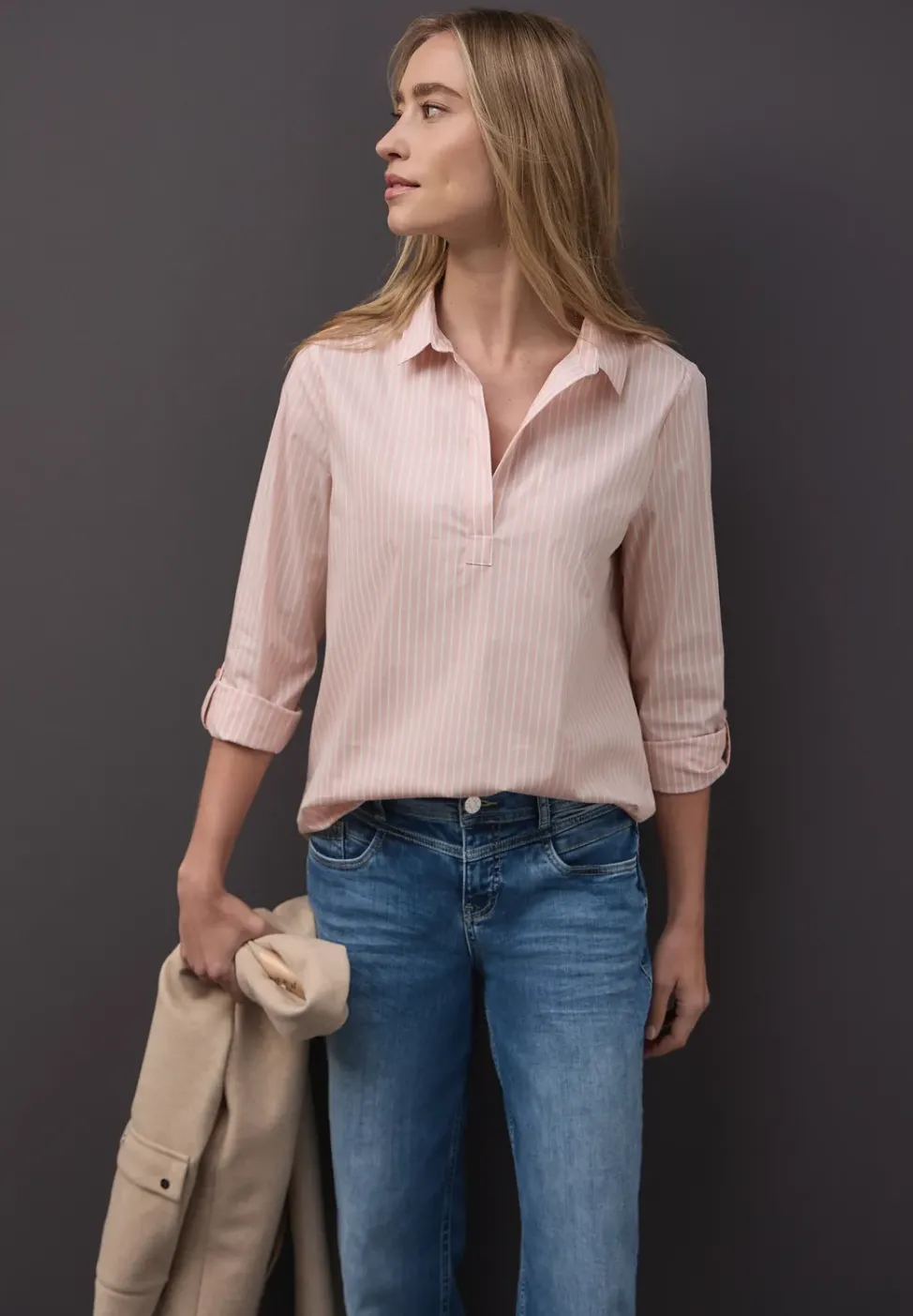 Gestreifte Business Bluse