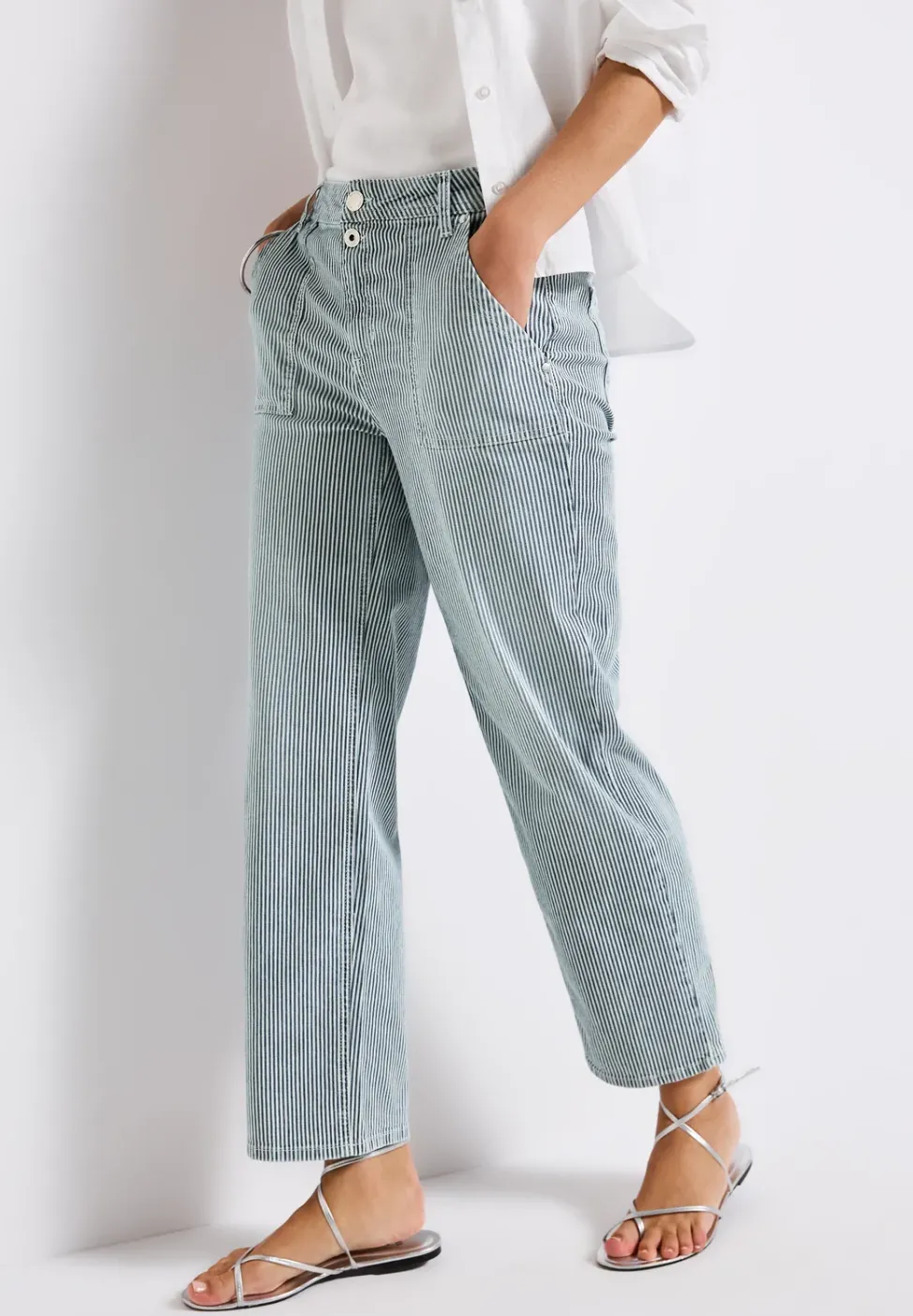 Gestreifte Jeans