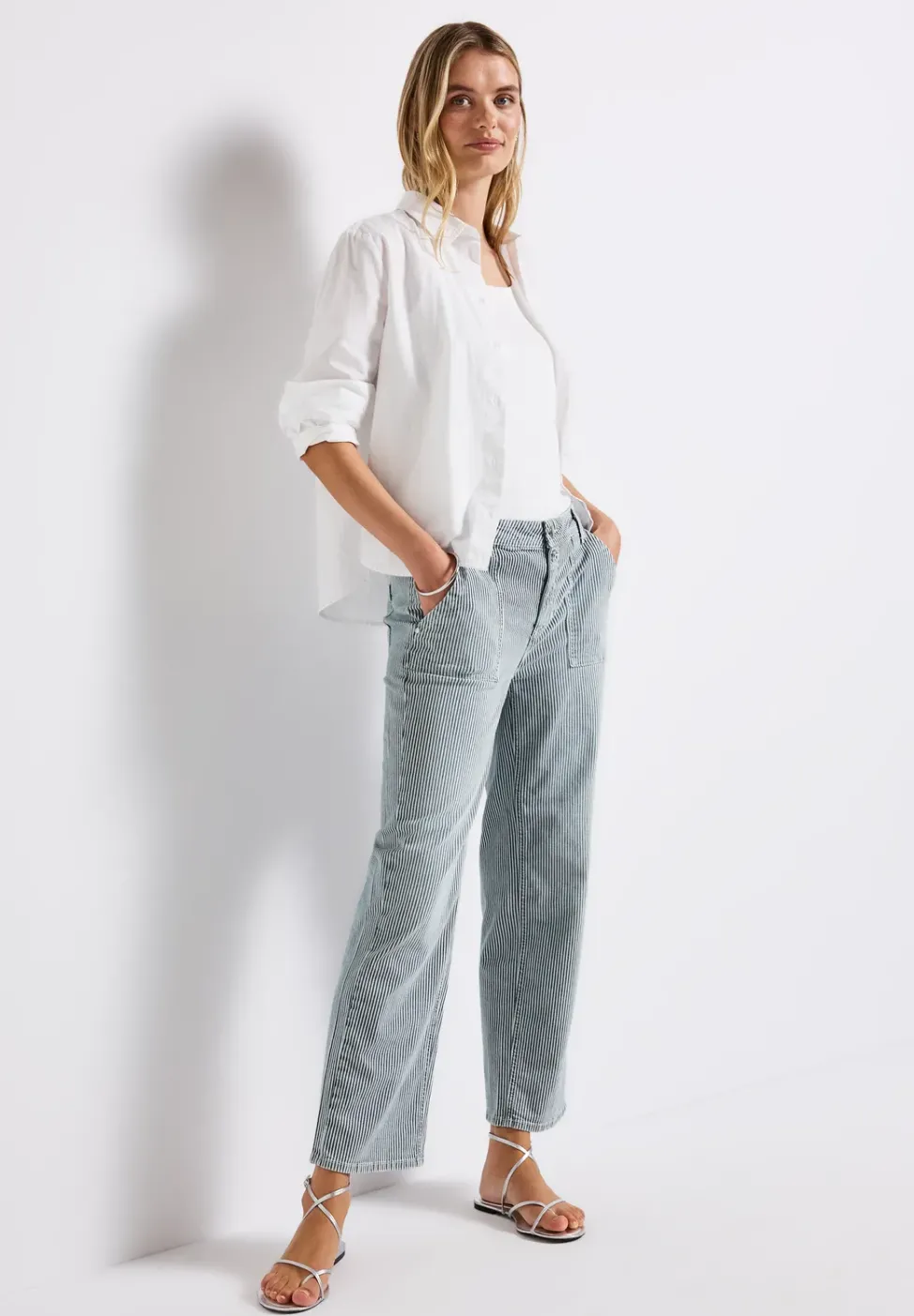 Gestreifte Jeans
