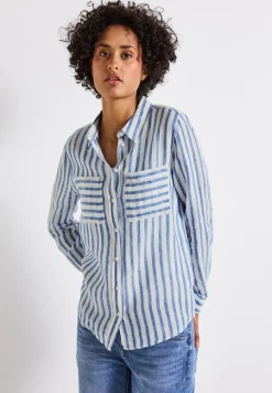 Gestreifte Leinenhemdbluse