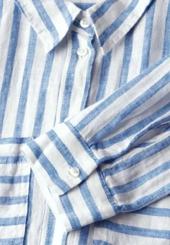 Gestreifte Leinenhemdbluse