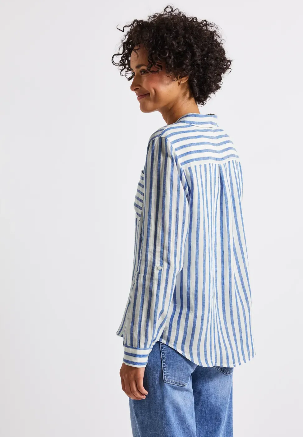 Gestreifte Leinenhemdbluse