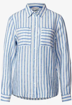 Gestreifte Leinenhemdbluse