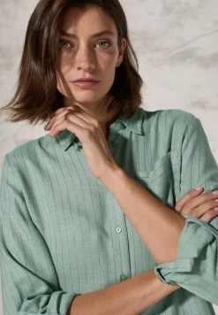 Gestreifte Melange-Bluse