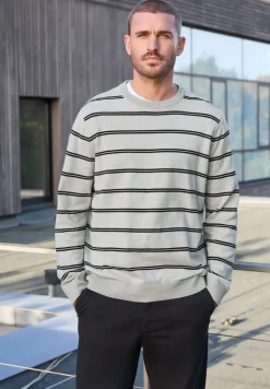 Gestreifter Basic Pullover