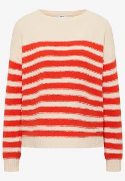 Gestreifter Bouclé Pullover