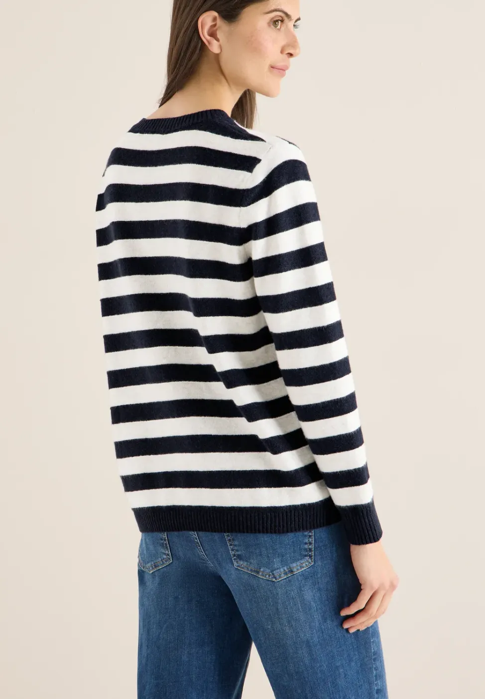 Gestreifter Melange Pullover