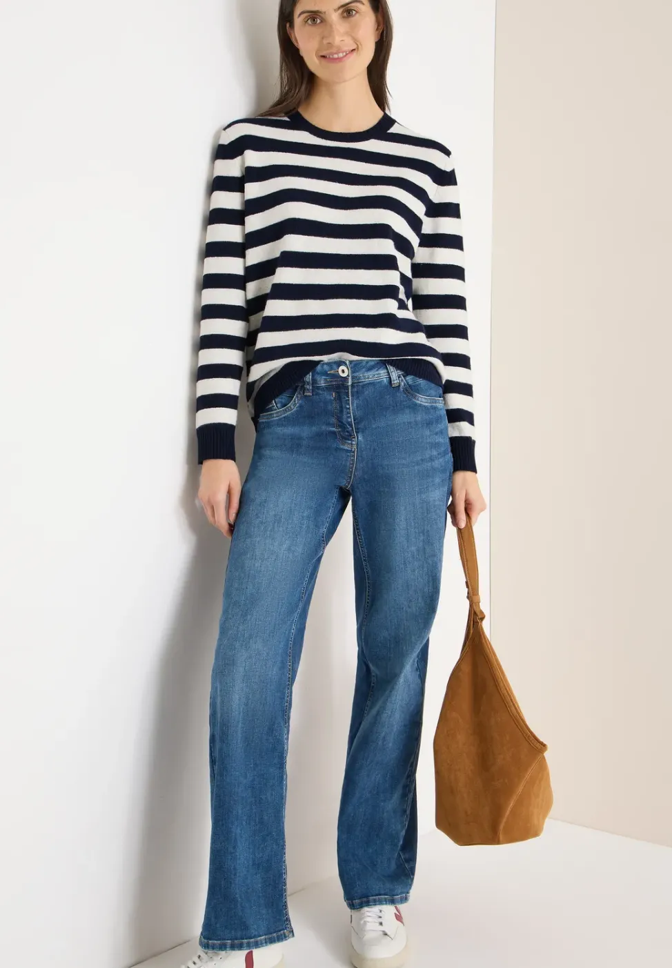 Gestreifter Melange Pullover
