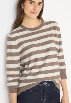 Gestreifter Melange Pullover