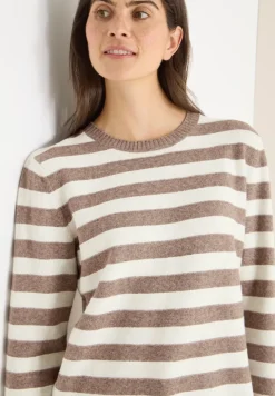 Gestreifter Melange Pullover