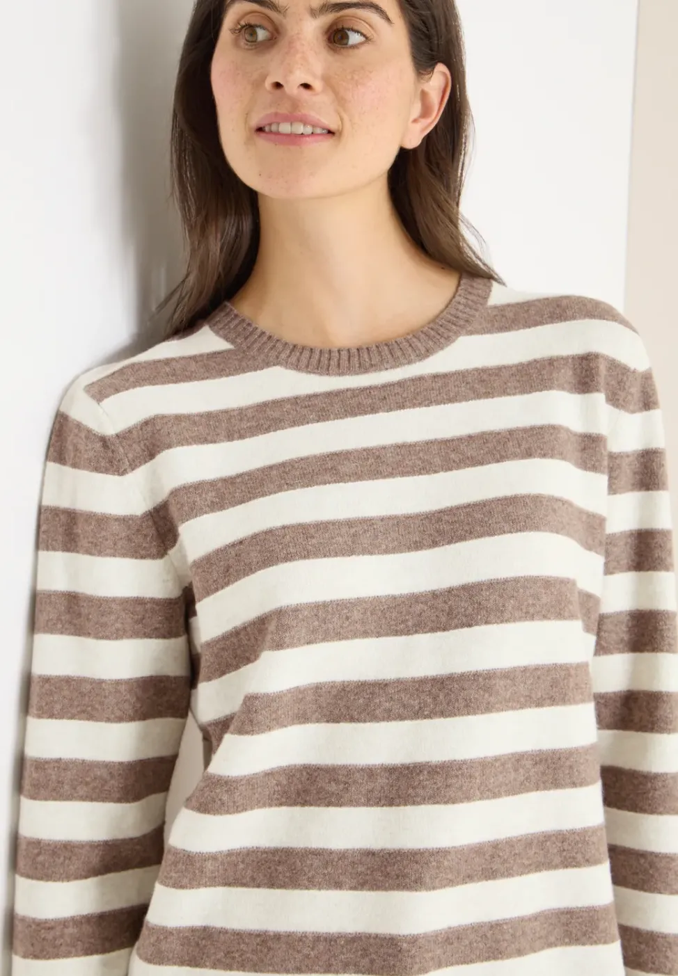 Gestreifter Melange Pullover