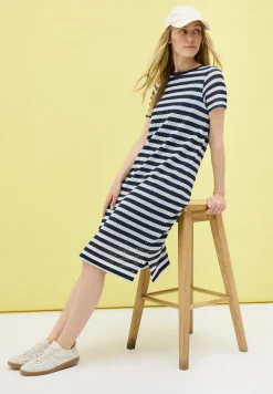 Gestreiftes Ajour-Kleid