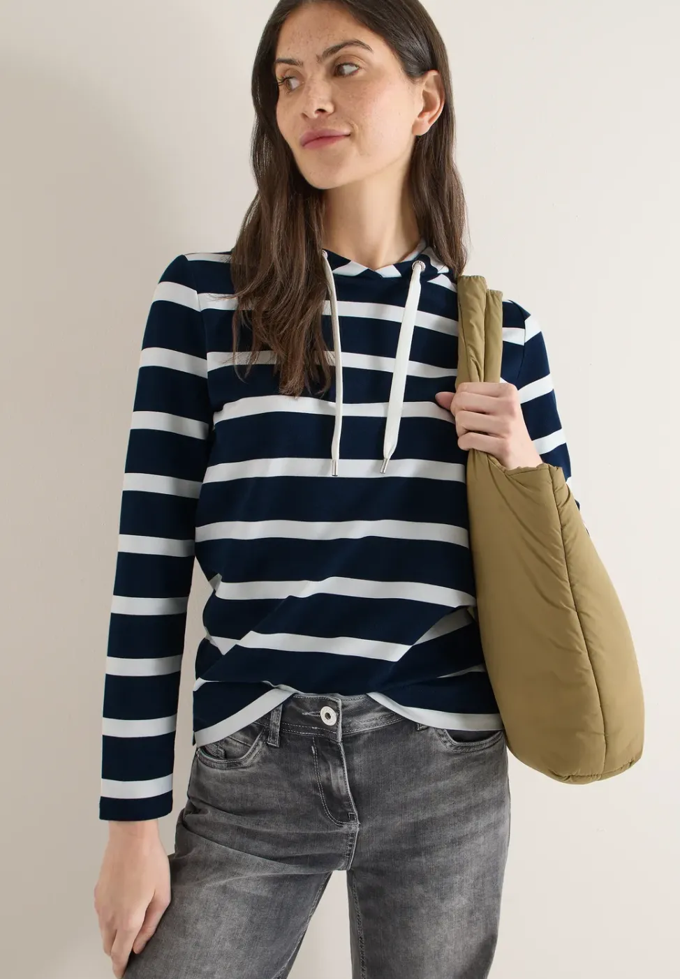 Gestreiftes Hoodieshirt