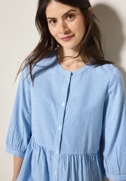 Gestreiftes Seersucker Kleid