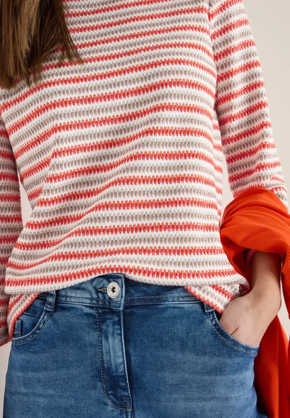 Gestreiftes Strukturshirt