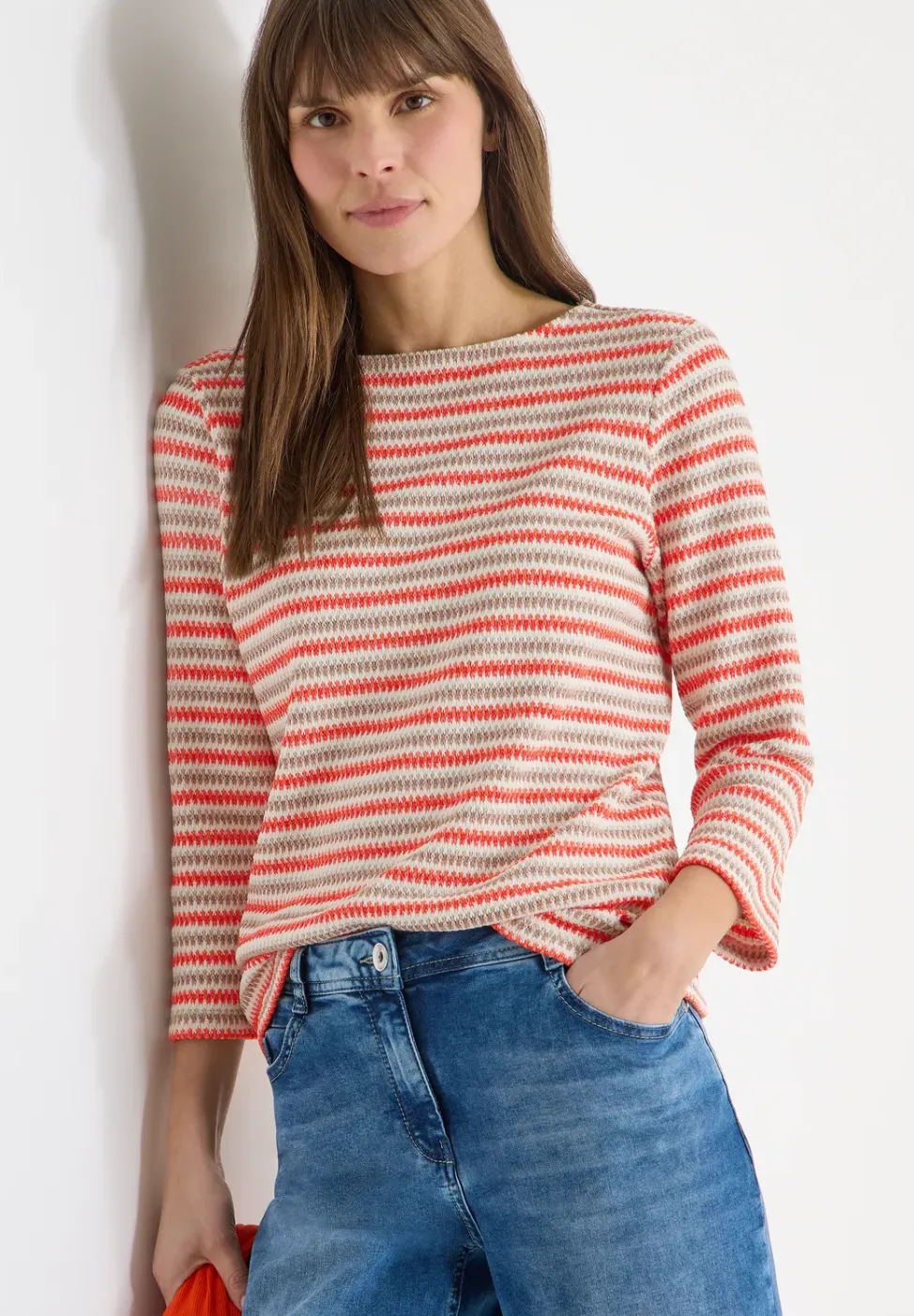 Gestreiftes Strukturshirt