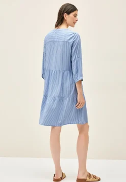 Gestreiftes Volant-Kleid