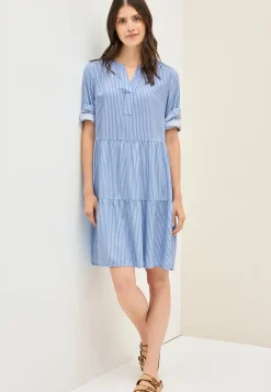 Gestreiftes Volant-Kleid