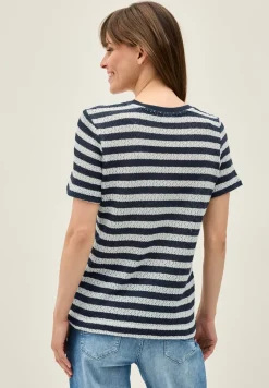 Gestreiftes Ajour T-Shirt