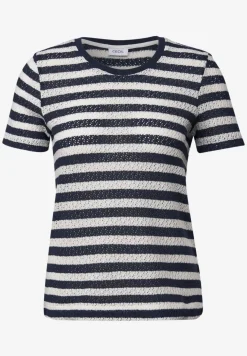 Gestreiftes Ajour T-Shirt