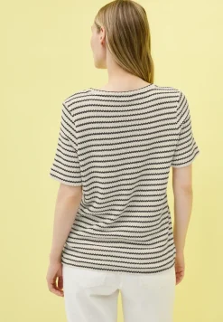 Gestreiftes Ajour T-Shirt