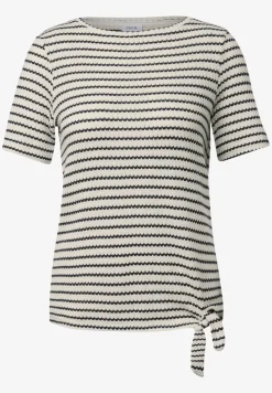 Gestreiftes Ajour T-Shirt