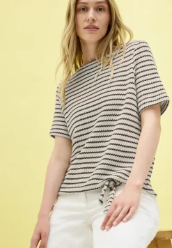 Gestreiftes Ajour T-Shirt