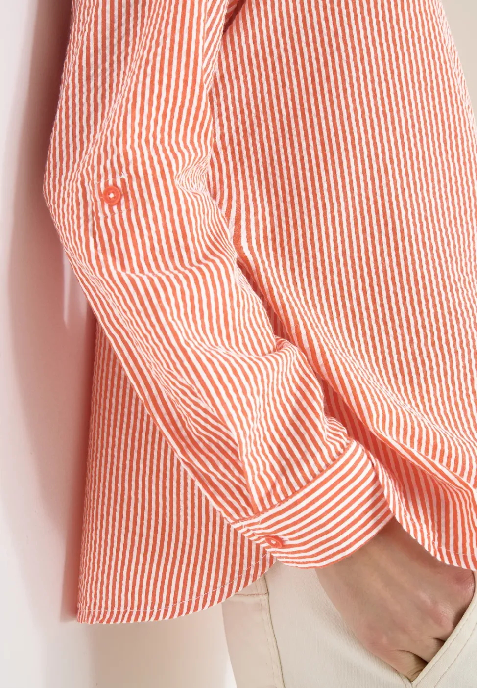 Gestreifte Seersucker Bluse