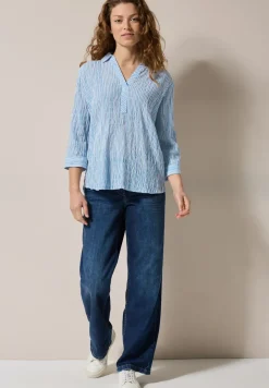 Gestreifte Seersucker Bluse