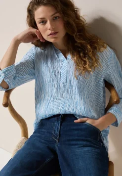 Gestreifte Seersucker Bluse
