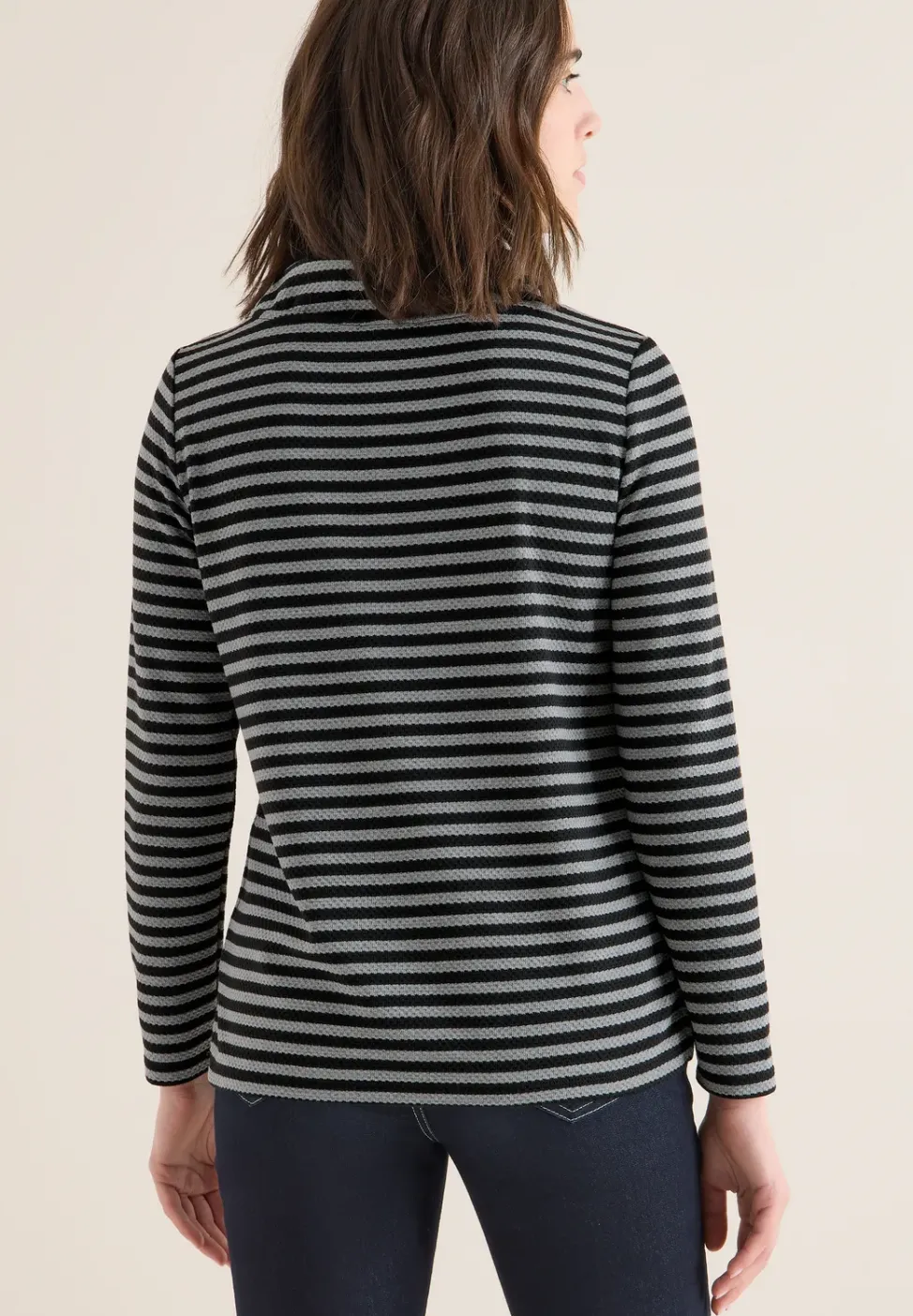 Gestreiftes Funnelneck Shirt